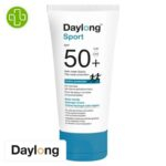 Produit de la marque Daylong Sport Crème-Hydrogel Solaire Spf50 - 50ml sur un fond blanc avec un logo Parachezvous et celui de de la marque Daylong