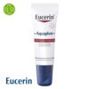 Produit de la marque Eucerin Aquaphor Baume Lèvres Réparateur SOS - 10ml sur un fond blanc avec un logo Parachezvous et celui de de la marque Eucerin