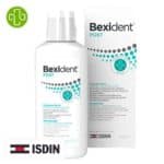 Produit de la marque Isdin Bexident Bain de Bouche Poste-Acte - 250ml sur un fond blanc avec un logo Parachezvous et celui de la marque ISDIN