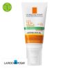 Produit de la marque La Roche-Posay Anthelios XL Anti-Brillance Teintée Gel-Crème Solaire Toucher Sec Spf50 – 50ml sur un fond blanc avec un logo Parachezvous et celui de de la marque La Roche-Posay