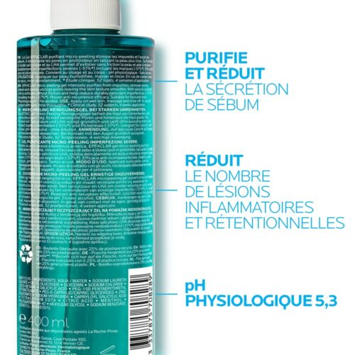 La Roche Posay Effaclar Gel Purifiant Micro Peeling Imperfections Severes 400ml 5