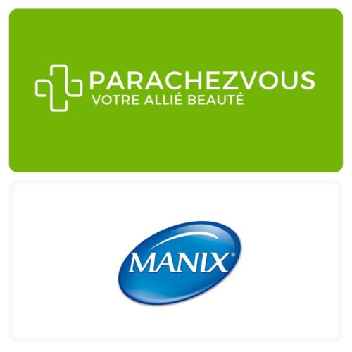 Logo de la marque manix maroc et celui de la parapharmacie en ligne parachezvous