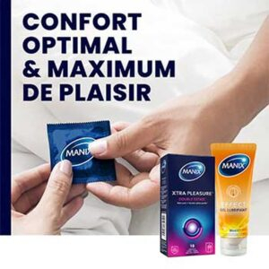Manix Preservatif Xtra Pleasure Double Extase Nervure Forme Stimulante 2u
