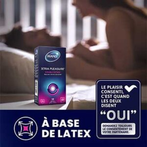 Manix Preservatif Xtra Pleasure Double Extase Nervure Forme Stimulante 2u 4