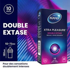 Manix Preservatif Xtra Pleasure Double Extase Nervure Forme Stimulante 2u 5