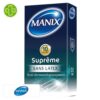 Produit de la marque Manix Suprême Préservatifs Sans Latex - 10 unités sur un fond blanc avec un logo Parachezvous et celui de de la marque Manix