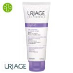 Produit de la marque Uriage Gyn-Phy Gyn-8 Gel Apaisant Nettoyant Intime – 100ml sur un fond blanc avec un logo Parachezvous et celui de de la marque Uriage