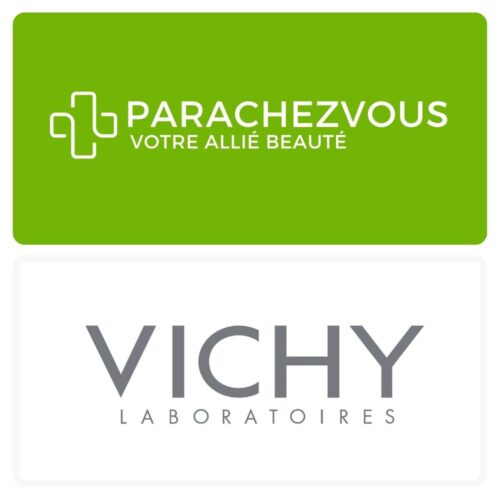 Logo de la marque Vichy Maroc et celui de la parapharmacie en ligne Parachezvous