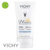 Produit de la marque Vichy UV Protect Crème Hydratante de Jour Invisible Anti-Brillance Spf50 - 40ml sur un fond blanc avec un logo Parachezvous et celui de de la marque Vichy