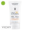 Produit de la marque Vichy UV Protect Crème Hydratante de Jour Teintée BB Anti-Teint Terne Spf50 - 40ml sur un fond blanc avec un logo Parachezvous et celui de de la marque Vichy