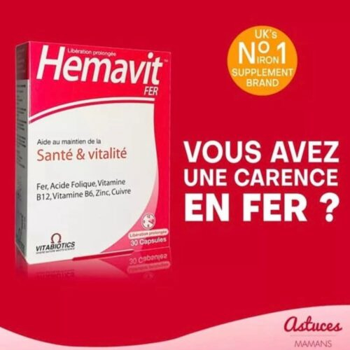 Vitabiotics Hemavit Fer Sante Vitalite 30 Comprimes 3