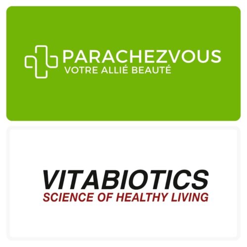 Logo de la marque vitabiotics maroc et celui de la parapharmacie en ligne parachezvous