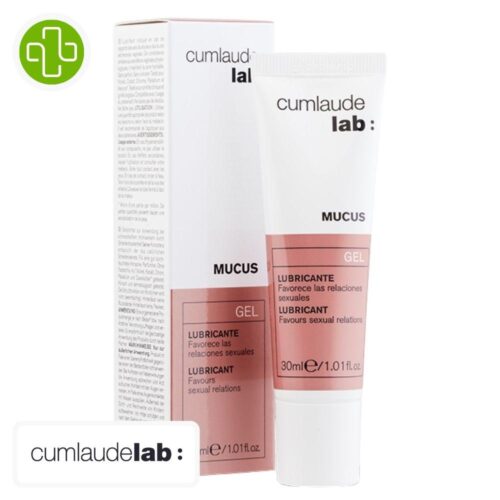 Produit de la marque Cumlaude Lab Mucus Gel Lubrifiant - 30ml sur un fond blanc avec un logo Parachezvous et celui de de la marque Cumlaude Lab