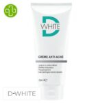 Produit de la marque D-White Crème Anti-Acné - 30ml sur un fond blanc avec un logo Parachezvous et celui de de la marque D-White