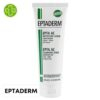 Produit de la marque Eptaderm Epta AC Nettoyant Scrub Sébo-Purifiant - 150ml sur un fond blanc avec un logo Parachezvous et celui de de la marque Eptaderm