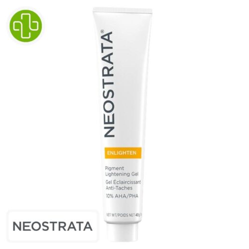 Produit de la marque neostrata enlighten gel éclaircissant anti-taches - 40g sur un fond blanc avec un logo parachezvous et celui de de la marque neostrata