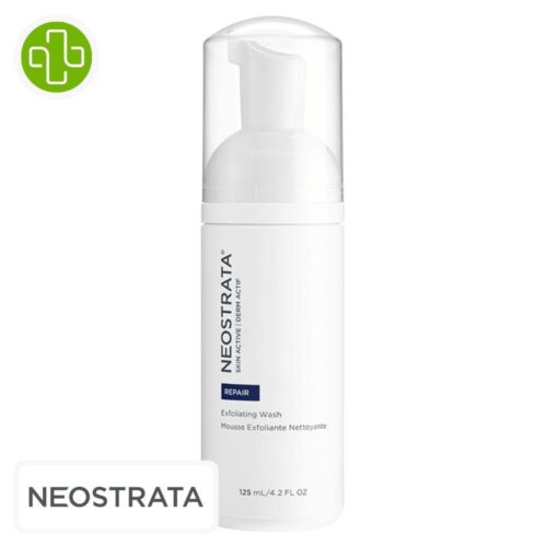 Produit de la marque Neostrata Repair Mousse Exfoliante Nettoyante - 125ml sur un fond blanc avec un logo Parachezvous et celui de de la marque Neostrata