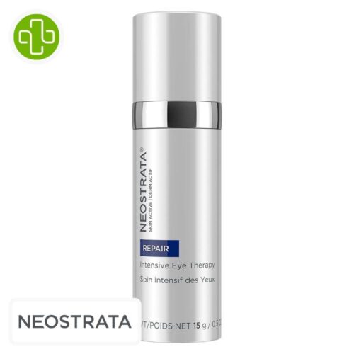 Produit de la marque neostrata repair soin intensif contour des yeux - 15g sur un fond blanc avec un logo parachezvous et celui de de la marque neostrata