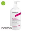 Produit de la marque Noreva Lotion Universelle Dermo-Nettoyante Micellaire - 500ml sur un fond blanc avec un logo Parachezvous et celui de de la marque Noreva