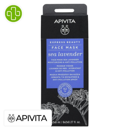 Apivita Express Beauty Masque Hydratant Anti-Pollution Lavande de Mer - 6x2x8ml