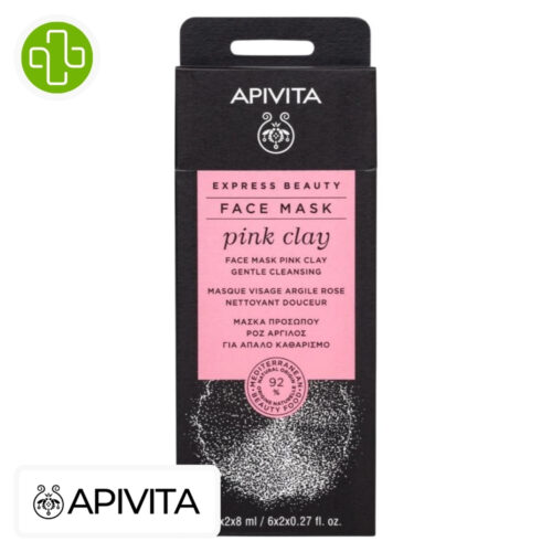 Apivita Express Beauty Masque Nettoyant Doux Argile Rose - 6x2x8ml