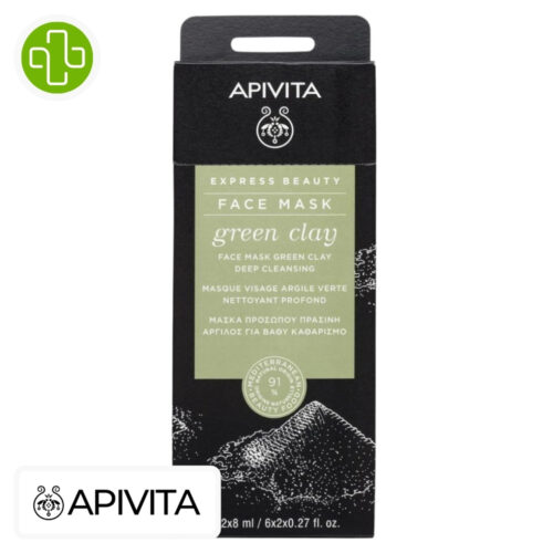 Apivita Express Beauty Masque Nettoyant Profond Argile Verte - 6x2x8ml