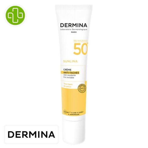 Dermina - Sunlina - Crème Solaire Minéral Unifiante SPF50 40ml