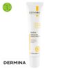 Produit de la marque Dermina Sunlina Crème Solaire Minérale Unifiante Teintée Spf50 - 40ml sur un fond blanc avec un logo Parachezvous et celui de de la marque Dermina