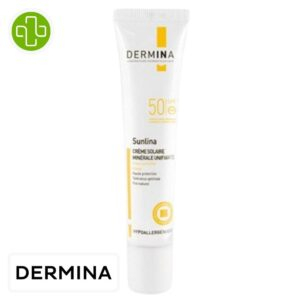 Dermina Sunlina Creme Solaire Minerale Unifiante Teintee Spf50 40ml