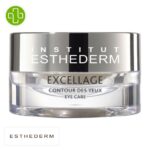 Produit de la marque Esthederm Excellage Contour des Yeux Densité Nutrition & Éclat - 15ml sur un fond blanc avec un logo Parachezvous celui de de la marque Esthederm