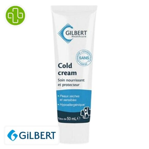 Produit de la marque Gilbert Cold Cream Soin Nourrissant Protecteur - 50ml sur un fond blanc avec un logo Parachezvous celui de de la marque Gilbert