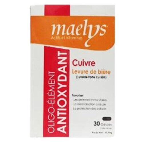 Maelys Cuivre Antioxydant Levure de Bière - 30 gélules