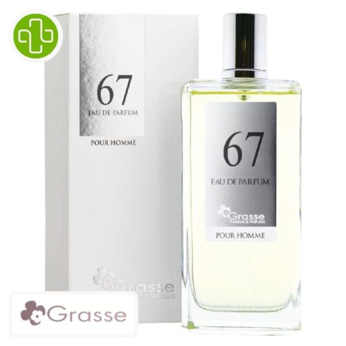 Produit de la marque Grasse Eau de Parfum N°67 (Armani - Code) Hommes - 100ml sur un fond blanc avec un logo Parachezvous et celui de de la marque Grasse