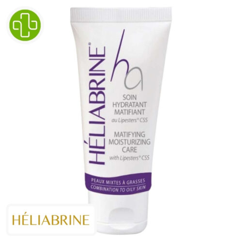 Produit de la marque Héliabrine Ha Soin Hydratant Matifiant - 75ml sur un fond blanc avec un logo Parachezvous et celui de de la marque Héliabrine