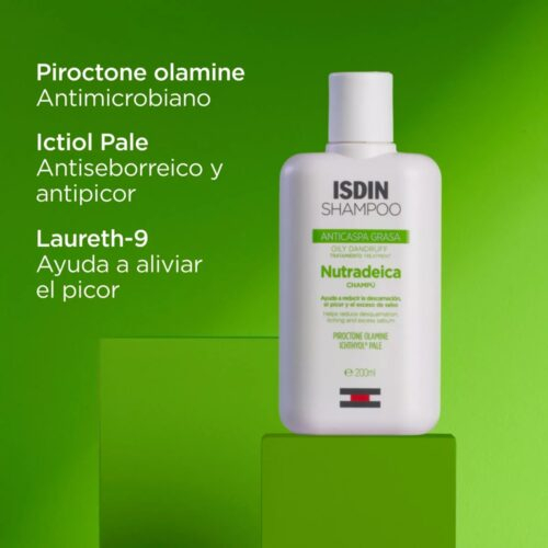 Isdin Shampoo Shampoing Nutradeica Antipeliculaire Pellicules Grasses 200ml 2