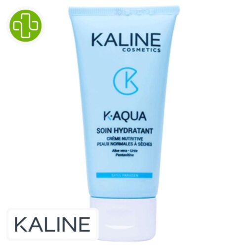 Produit de la marque Kaline K-Aqua Crème Hydratante Nutritive - 50ml sur un fond blanc avec un logo Parachezvous et celui de de la marque Kaline