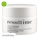 Produit de la marque Resultime Crème Relipidante aux Omégas 3, 6, 7 & 9 - 50ml sur un fond blanc avec un logo Parachezvous celui de de la marque Resultime