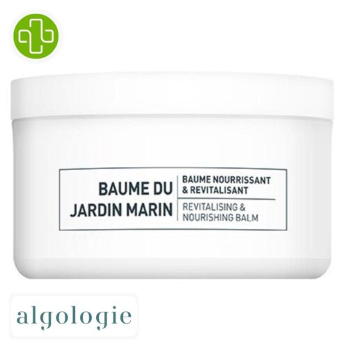 Produit de la marque Algologie Jardin Marin Baume Nourrissant & Revitalisant - 150ml sur un fond blanc avec un logo Parachezvous et celui de de la marque Algologie
