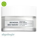Produit de la marque Algologie Vagues Crème Riche Hydra-Confort - 50ml sur un fond blanc avec un logo Parachezvous et celui de de la marque Algologie