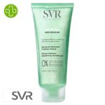Produit de la marque SVR Spirial Déo-Douche Gel Lavant Déodorant Fraîcheur Intense – 200ml sur un fond blanc avec un logo Parachezvous et celui de de la marque SVR