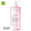 Produit de la marque SVR Topialyse Gel Lavant Apaisant Hydratant 24h Protecteur Anti-Dessèchement – 1L sur un fond blanc avec un logo Parachezvous et celui de de la marque SVR