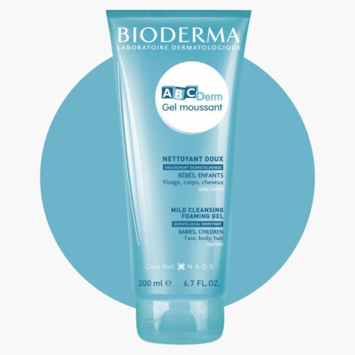Bioderma abcderm gel moussant nettoyant doux – 200ml notre best-seller sur la gamme de produits bioderma abcderm au maroc