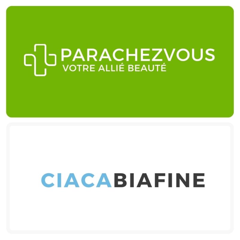 Logo de la marque cicabiafine maroc et celui de la parapharmacie en ligne parachezvous