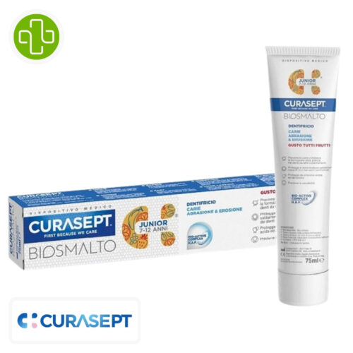 Curasept Biosmalto Dentifrice Junior Protection Caries Fruits 7-12 ans - 75ml