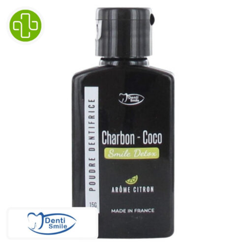 Denti Smile Detox Poudre Dentifrice Blancheur au Charbon et Coco au Citron - 15g
