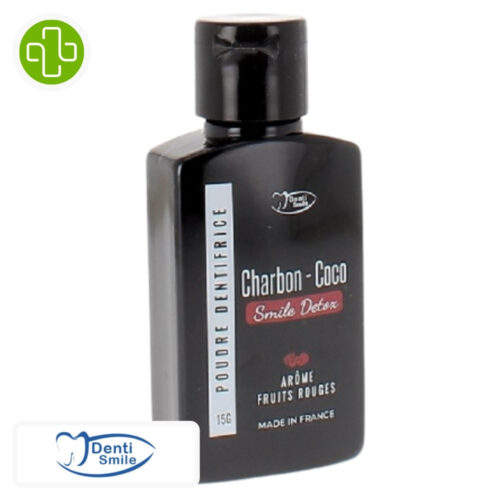 Denti Smile Detox Poudre Dentifrice Charbon et Coco Goût Fruits Rouges - 15g