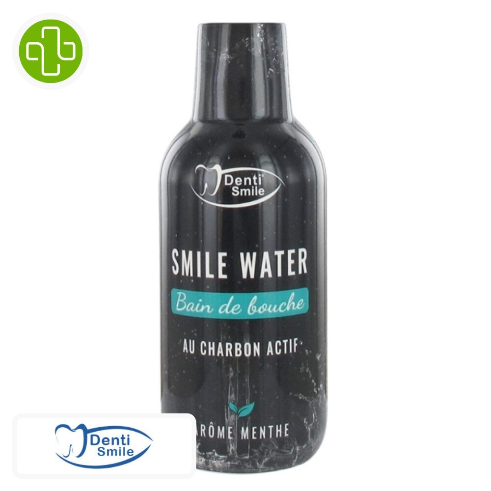 Denti Smile Water Bain De Bouche Au Charbon Actif Gout Menthe 300ml