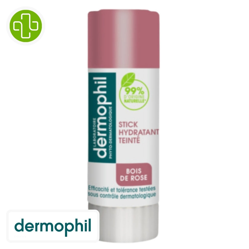 Dermophil Stick Levres Hydratant Teinte Bois De Rose Bio 4g