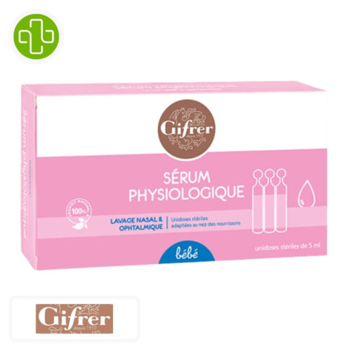 Gifrer Bébé Sérum Physiologique Lavage Nasal et Ophtalmique - 12x5ml