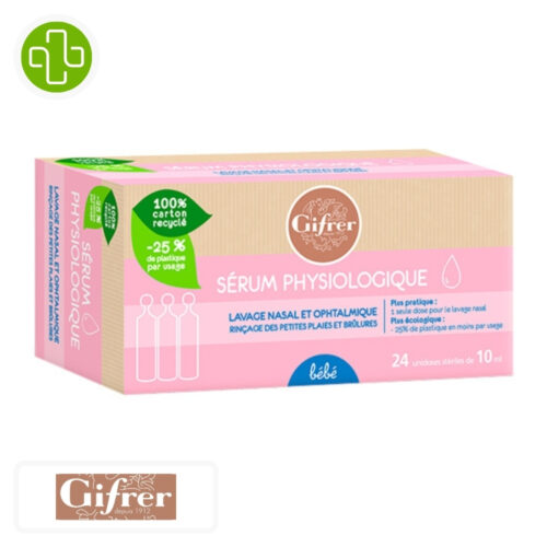Gifrer Bébé Sérum Physiologique Lavage Nasal et Ophtalmique - 24x5ml